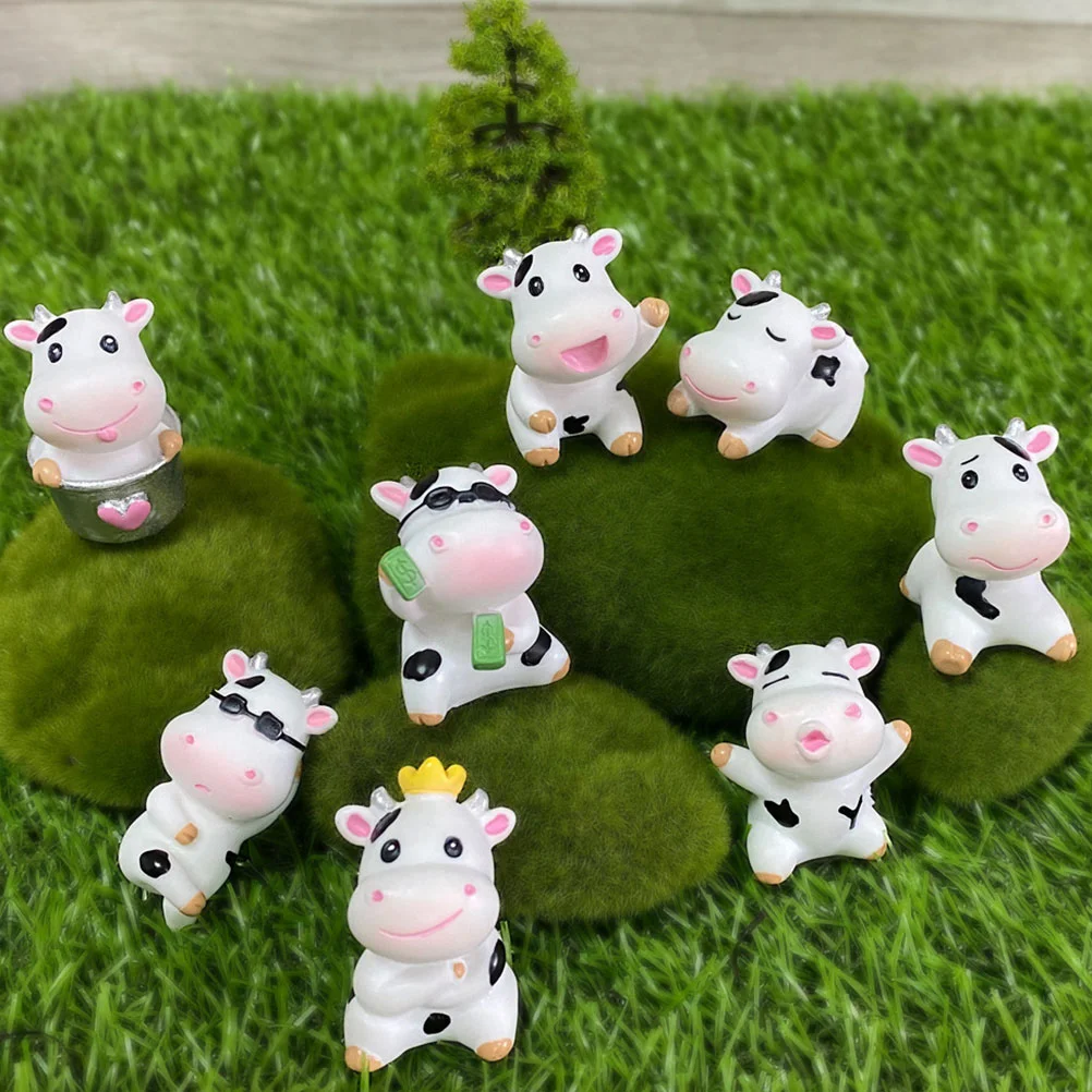 8 Pcs Cow Ornaments Mini Toys Dairy Figurines Decorate Planter Resin Lovely Statues
8 Pcs Cow Ornaments Mini Toys Dairy Figurines Decorate Planter Resin Lovely Statues