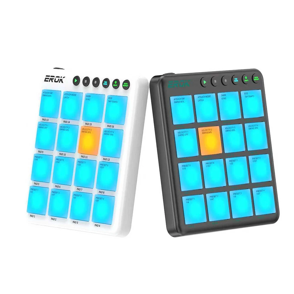 EROK Wireless 16 Pad MIDI Controller USB-C Velocity Aftertouch Beat Maker Portable DAW Drum Pad for Studio Live Music Creation
EROK Wireless 16 Pad MIDI Controller USB-C Velocity Aftertouch Beat Maker Portable DAW Drum Pad for Studio Live Music Creation
