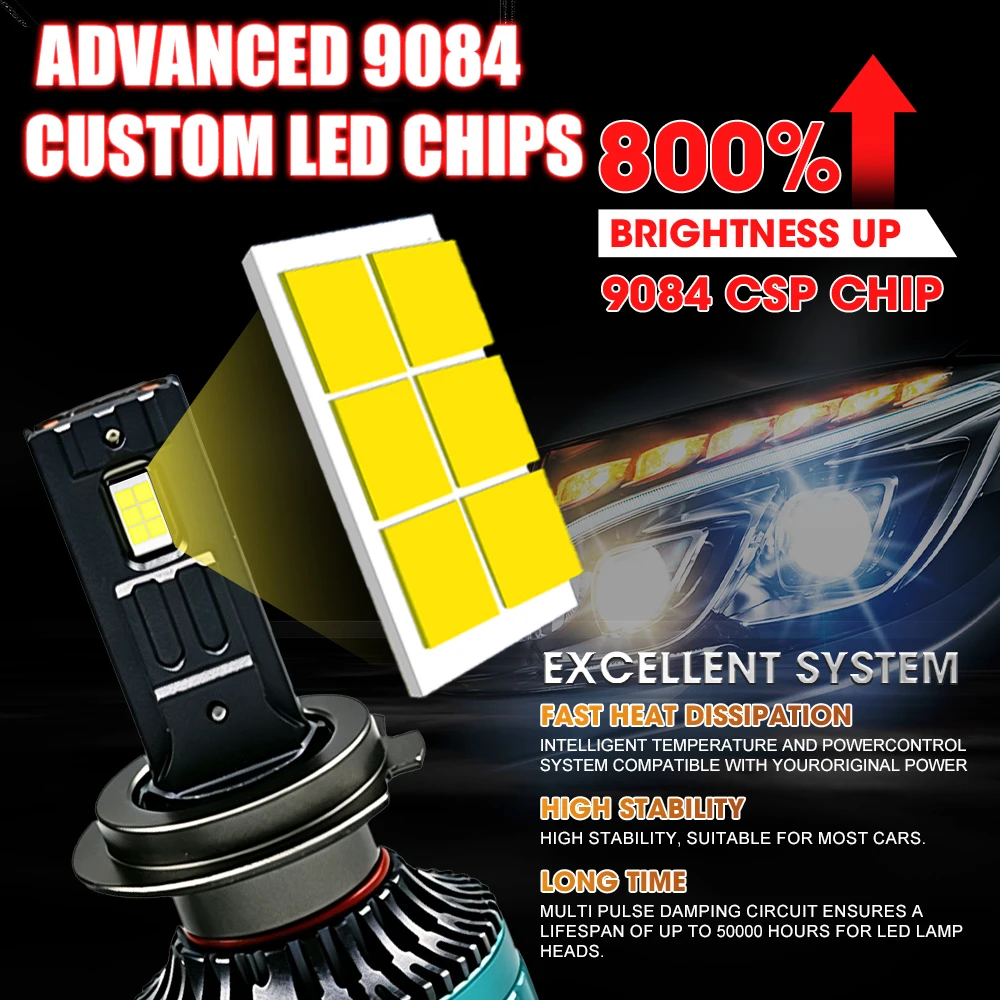 H7 H4 H1 LED Headlight Bulb CANBUS 9005 9006 HB3 HB4 H11 H9 H8 LED Car Lights Super Bright 12V 2000000LM Auto Headlamp Plug&Play
H7 H4 H1 LED Headlight Bulb CANBUS 9005 9006 HB3 HB4 H11 H9 H8 LED Car Lights Super Bright 12V 2000000LM Auto Headlamp Plug&Play