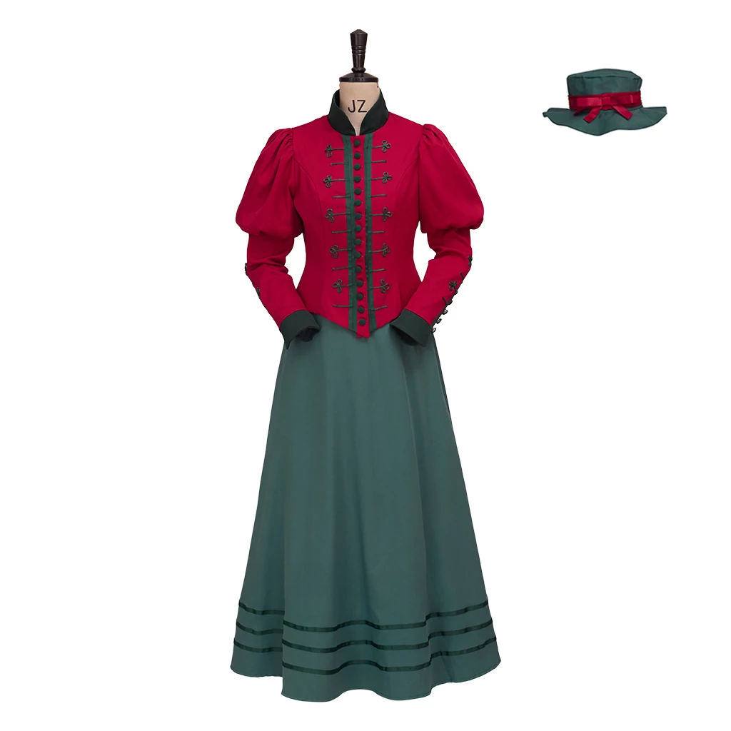 Medieval Victorian Costume Women's Vintage Red Dress Two Piece Set with Hat Elegant Duchess Costume Adult Women's Costume
Medieval Victorian Costume Women's Vintage Red Dress Two Piece Set with Hat Elegant Duchess Costume Adult Women's Costume