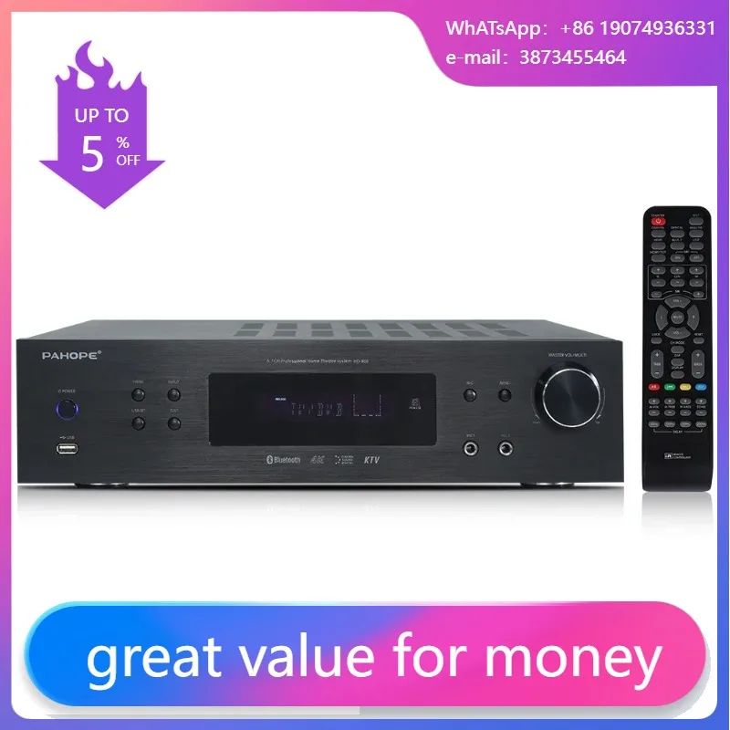 5.1 Home Theatre Decoding Power Amplifier Digital DSP Professional Audio Amplifier Audio Processing Receiver
5.1 Home Theatre Decoding Power Amplifier Digital DSP Professional Audio Amplifier Audio Processing Receiver