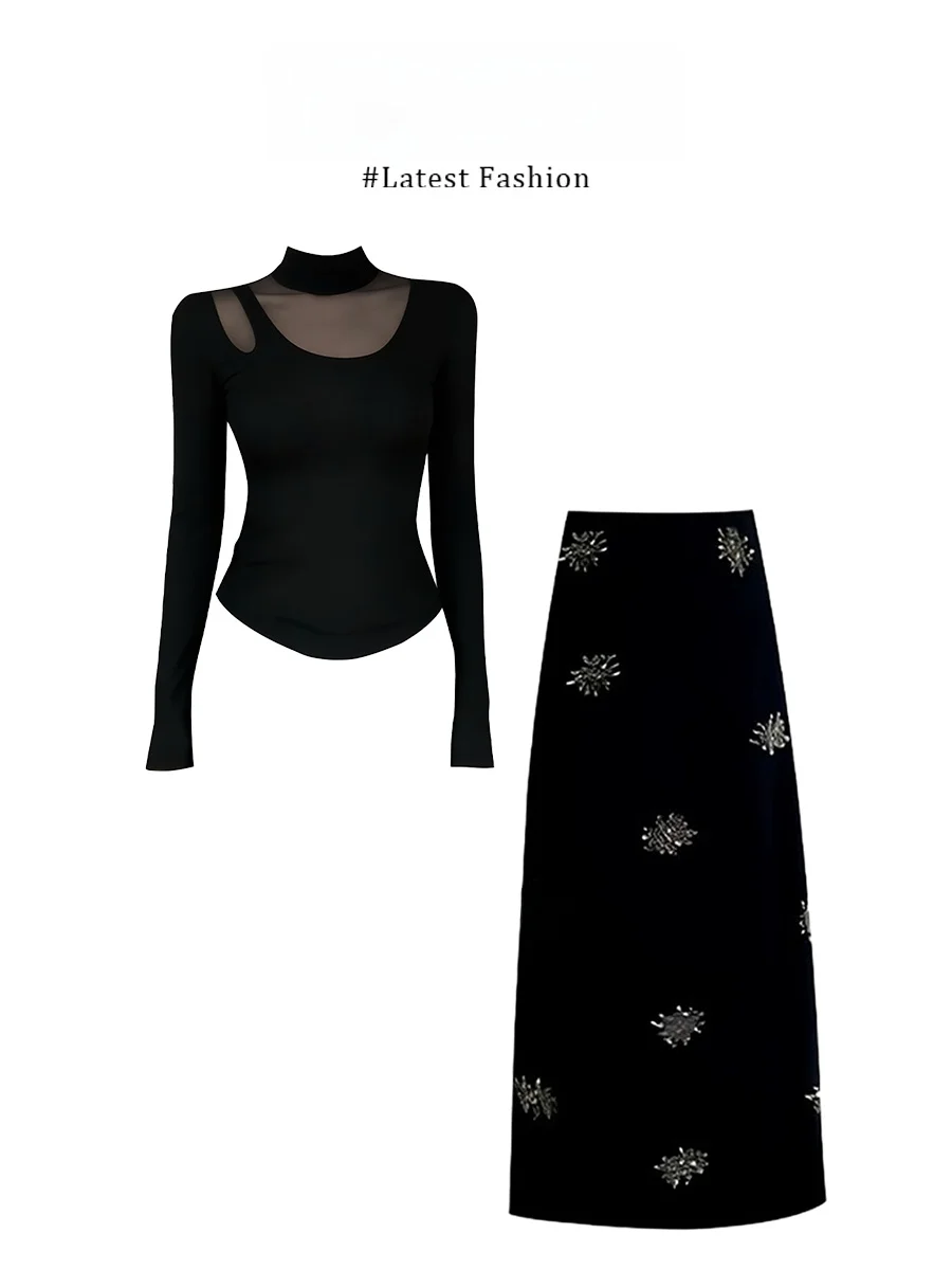 Parkyeon Pure Desire High Neck T-Shirt And Mesh Half Skirt Set for Women Spring Season Casual Wear Warm mid Thick Long Sleeve
Parkyeon Pure Desire High Neck T-Shirt And Mesh Half Skirt Set for Women Spring Season Casual Wear Warm mid Thick Long Sleeve