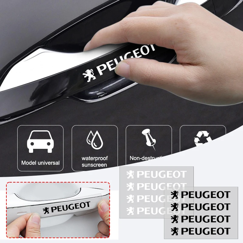 4Pcs Car Door Handle Sticker Tire Rear View Mirror Decals Decoration for Peugeot 308 206 207 407 607 108 208 Wheel Center Caps
4Pcs Car Door Handle Sticker Tire Rear View Mirror Decals Decoration for Peugeot 308 206 207 407 607 108 208 Wheel Center Caps