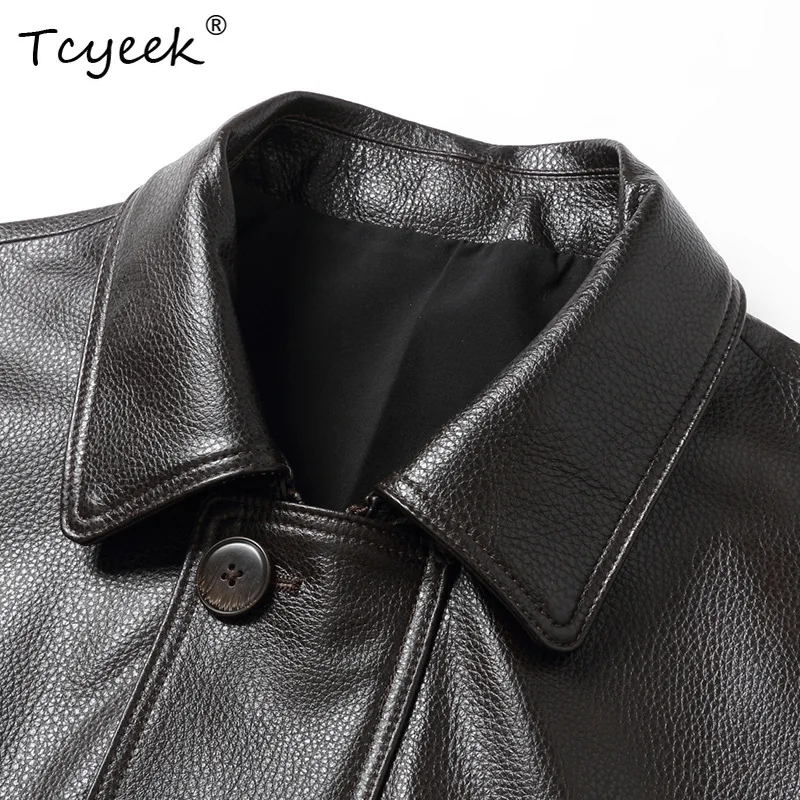 Tcyeek Top Layer Cowhide Real Leather Jacket Men Business Casual Male Coats Lapel Spring Autumn Clothes Jaqueta De Couro 2026
Tcyeek Top Layer Cowhide Real Leather Jacket Men Business Casual Male Coats Lapel Spring Autumn Clothes Jaqueta De Couro 2026