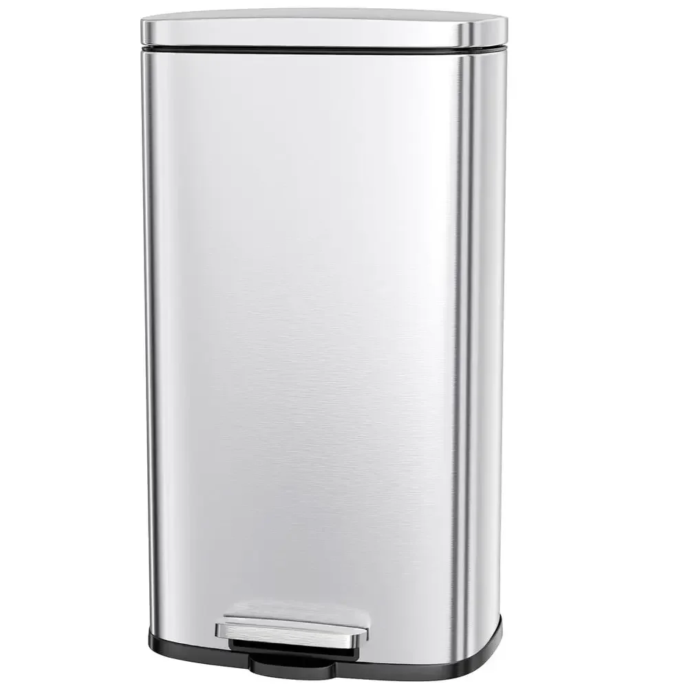 Stainless Steel Step Trash Can with Hinged Lid and Removable Bucket, 13.2 Gallon for Home Use
Stainless Steel Step Trash Can with Hinged Lid and Removable Bucket, 13.2 Gallon for Home Use