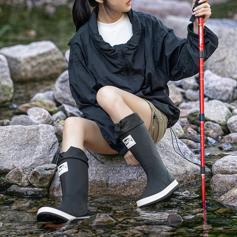 Fashionable High-Tube Couple Rain Boots Outdoor Camping Waterproof Thick Bottom Drawstring Booties Unisex Spring Autumn EVA
Fashionable High-Tube Couple Rain Boots Outdoor Camping Waterproof Thick Bottom Drawstring Booties Unisex Spring Autumn EVA
