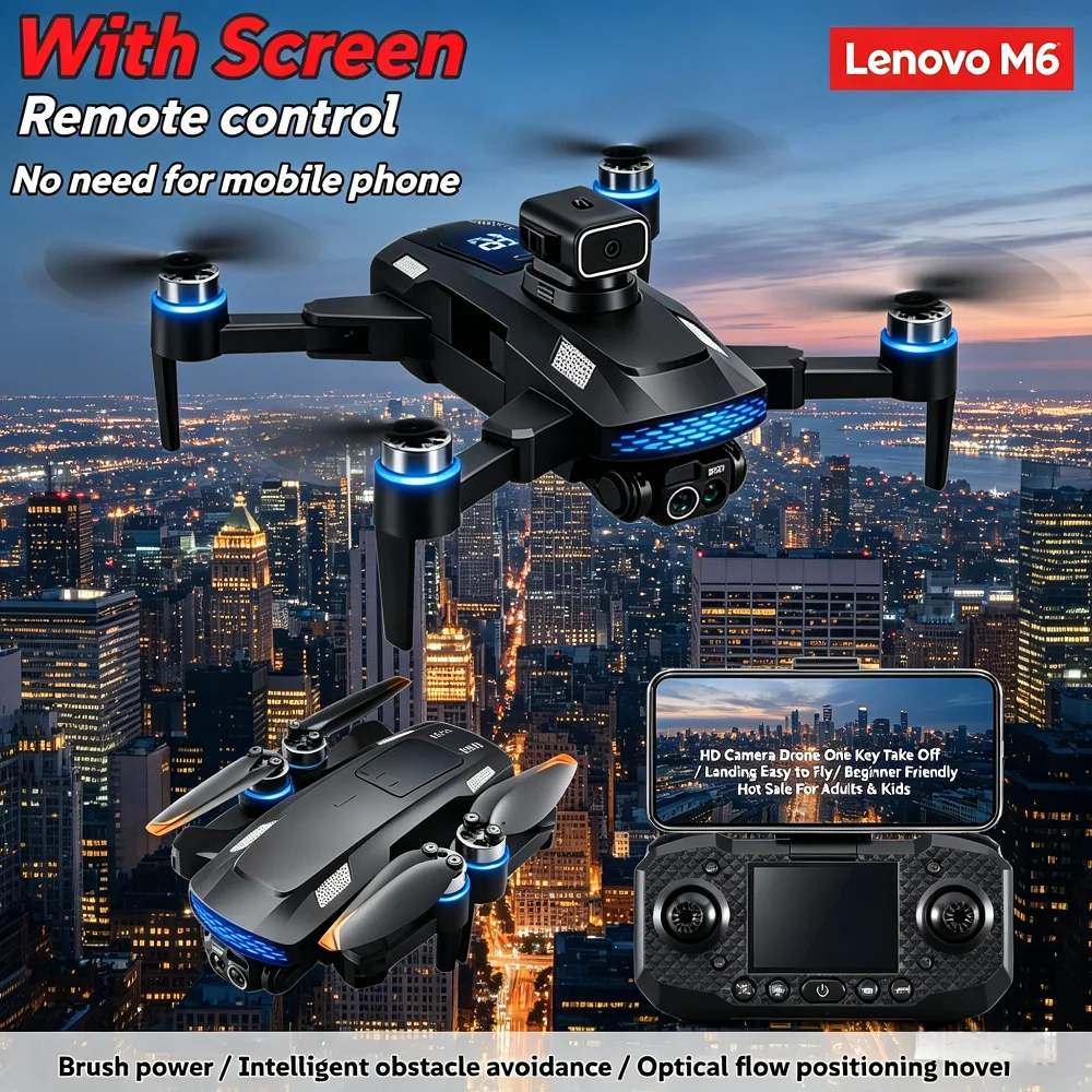 Lenovo M6 Drone 8K HD Camera Professional 5G WIFI FPV Video 4k UAV With screen Remote control RC Quadcopter Dron 2026SuperX New
Lenovo M6 Drone 8K HD Camera Professional 5G WIFI FPV Video 4k UAV With screen Remote control RC Quadcopter Dron 2026SuperX New