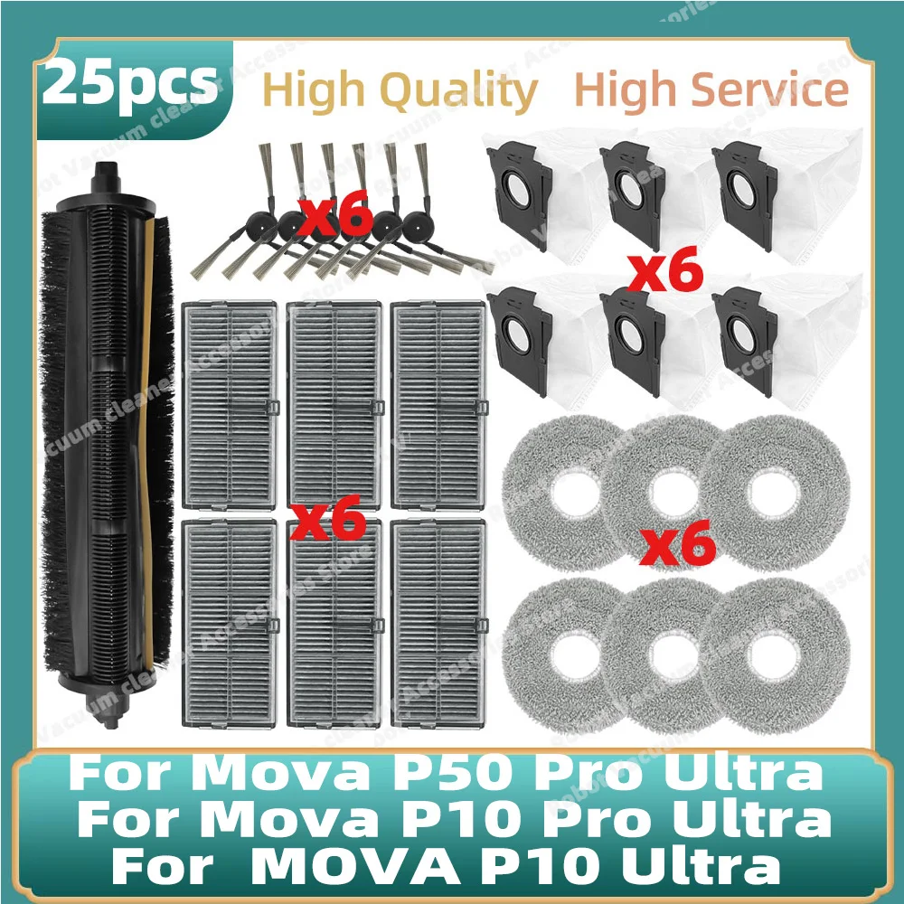 Fit For Mova P50 Pro Ultra / Mova P10 Pro Ultra / MOVA P10 Ultra Cutting Roller Side Brush Filter Mop Cloth Dust Bag Accessories
Fit For Mova P50 Pro Ultra / Mova P10 Pro Ultra / MOVA P10 Ultra Cutting Roller Side Brush Filter Mop Cloth Dust Bag Accessories