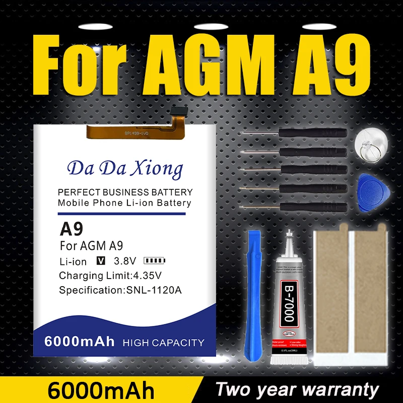For AGM A9 Battery 6000mAh 100% New Replacement Accessory Accumulators For AGM A9 +Tools
For AGM A9 Battery 6000mAh 100% New Replacement Accessory Accumulators For AGM A9 +Tools