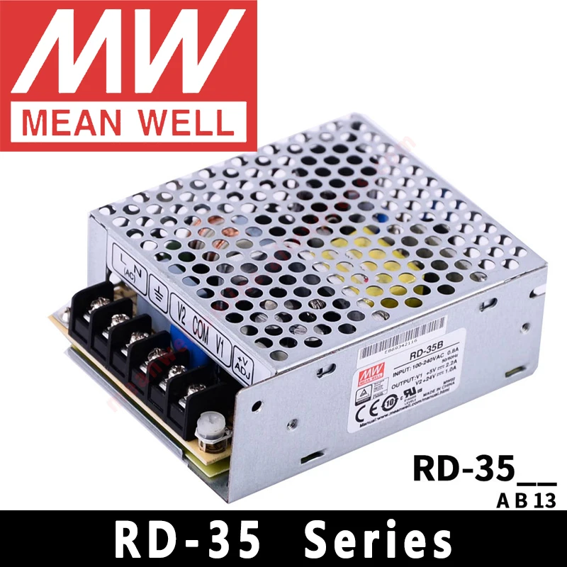 Импульсный источник питания Mean Well RD-35A RD-35B RD-3513, AC/DC, 35 Вт, с двумя выходами
Импульсный источник питания Mean Well RD-35A RD-35B RD-3513, AC/DC, 35 Вт, с двумя выходами