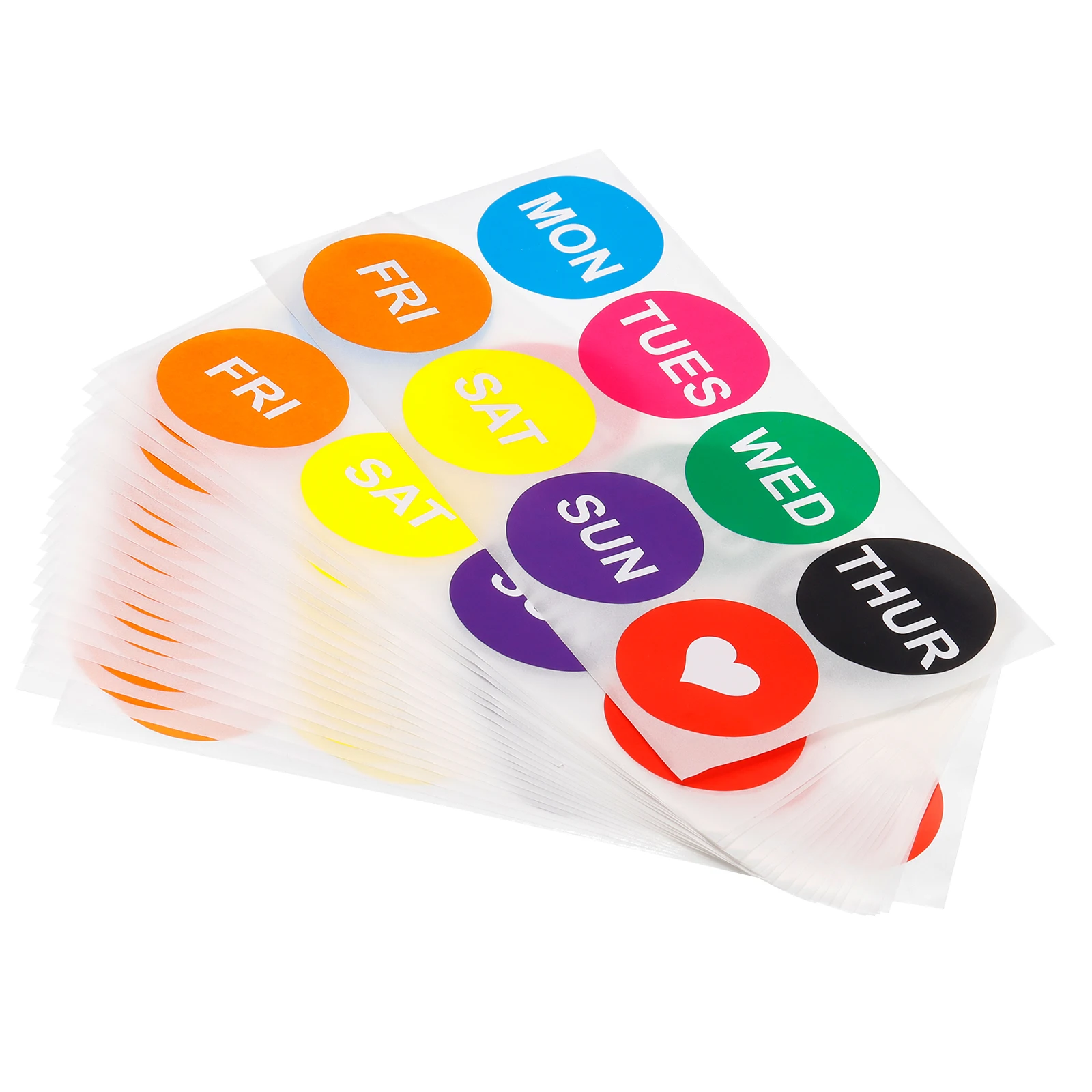 30 Sheets 50mm Color Sticker Round Labels 7 Days of the Week with a Heart Labels Color Coding Sticker for Food Rotation Labels
30 Sheets 50mm Color Sticker Round Labels 7 Days of the Week with a Heart Labels Color Coding Sticker for Food Rotation Labels