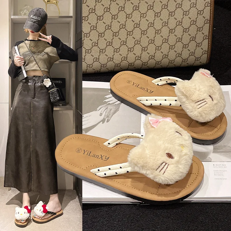 Hello kitty Summer Cute Versatile Soft Bottom Sandals Beach Flat Casual Popular Thong Slippers Outdoor Wear Rubber Heel Ladies
Hello kitty Summer Cute Versatile Soft Bottom Sandals Beach Flat Casual Popular Thong Slippers Outdoor Wear Rubber Heel Ladies