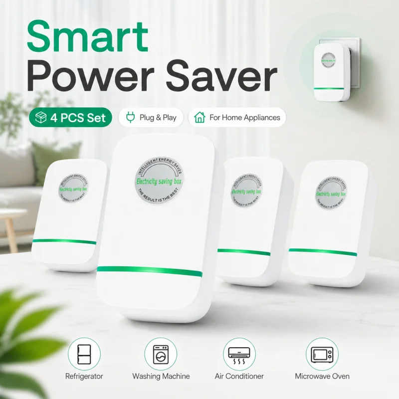 4PCS Smart Power Saver Plug, US Plug Electricity Saving Device, Watt Energy Saver for Home Office Appliances, Plug and Play Powe
4PCS Smart Power Saver Plug, US Plug Electricity Saving Device, Watt Energy Saver for Home Office Appliances, Plug and Play Powe