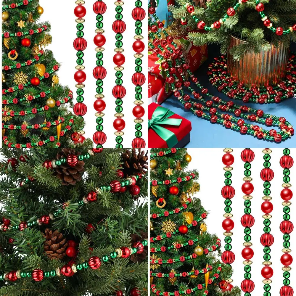 9-Foot Red & Green Twisted Bead Garland for Christmas Tree, Party, and Fireplace Decor
9-Foot Red & Green Twisted Bead Garland for Christmas Tree, Party, and Fireplace Decor