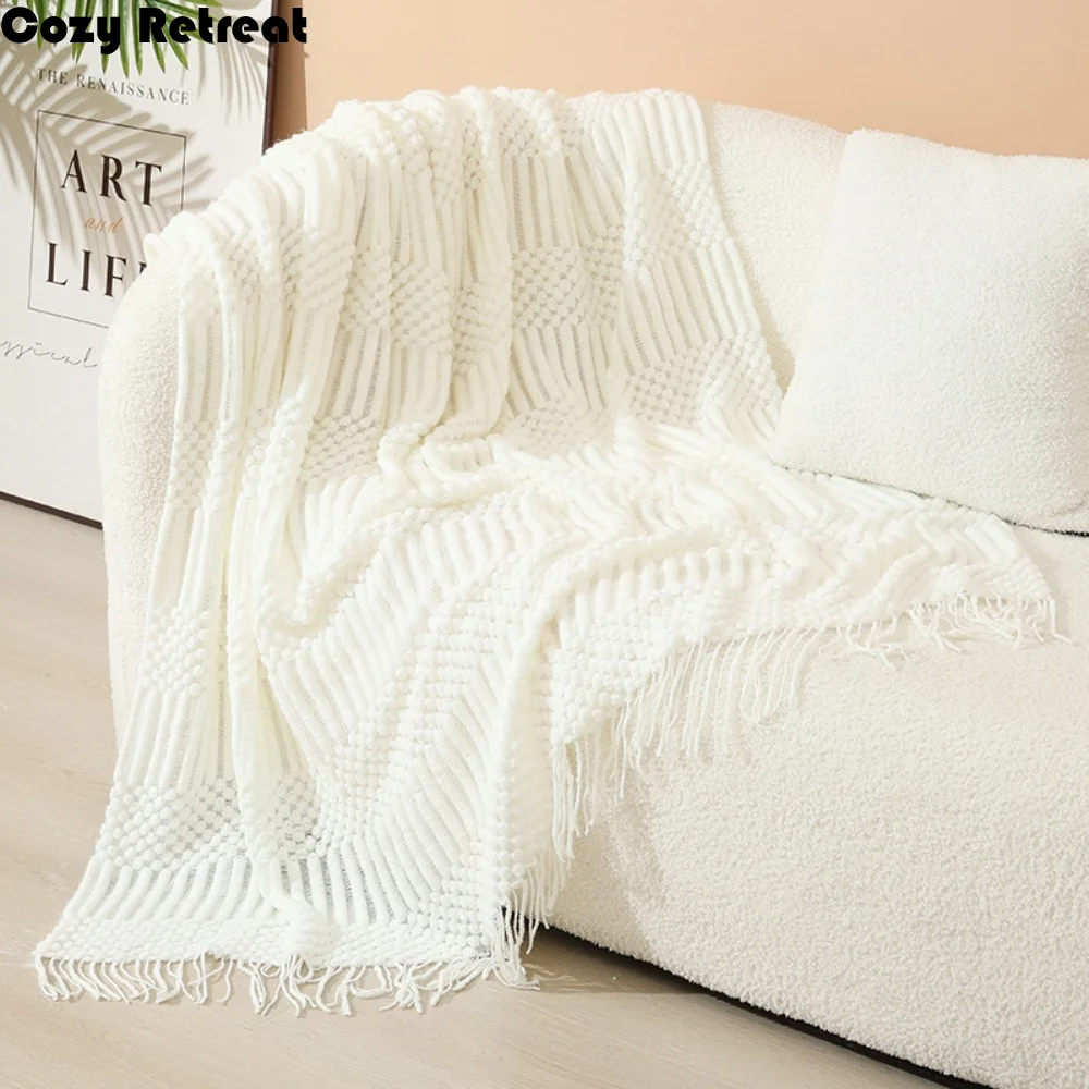 Bedspread Cover Skin-friendly Nordic Knitted Blanket Soft With Tassel Sofa Plaid Blanket Breathable Nap Blanket Airplane
Bedspread Cover Skin-friendly Nordic Knitted Blanket Soft With Tassel Sofa Plaid Blanket Breathable Nap Blanket Airplane