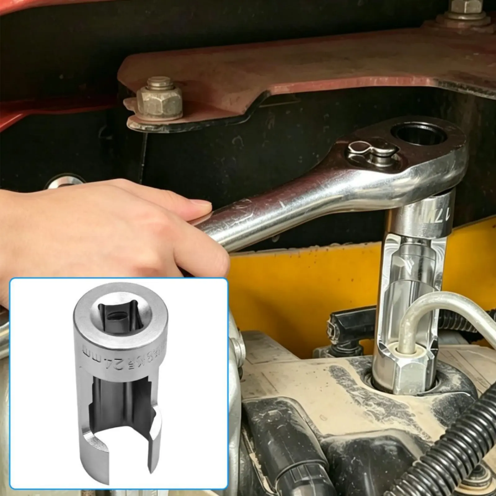 19 Pieces Fuel Injector Wrench Set Slotted Design Air Sensor Wrench Set Automotive Tool Slim Confined Space Reach
19 Pieces Fuel Injector Wrench Set Slotted Design Air Sensor Wrench Set Automotive Tool Slim Confined Space Reach