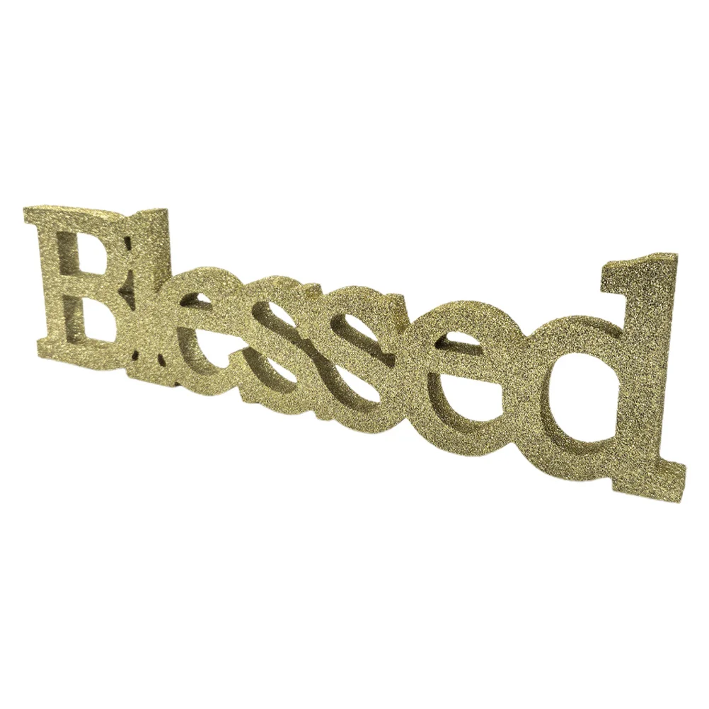 Wooden Letter Sign with Blessed Message Glitter Accent Rustic Farmhouse Table Decor for Festivals Gatherings Home Kitchen
Wooden Letter Sign with Blessed Message Glitter Accent Rustic Farmhouse Table Decor for Festivals Gatherings Home Kitchen