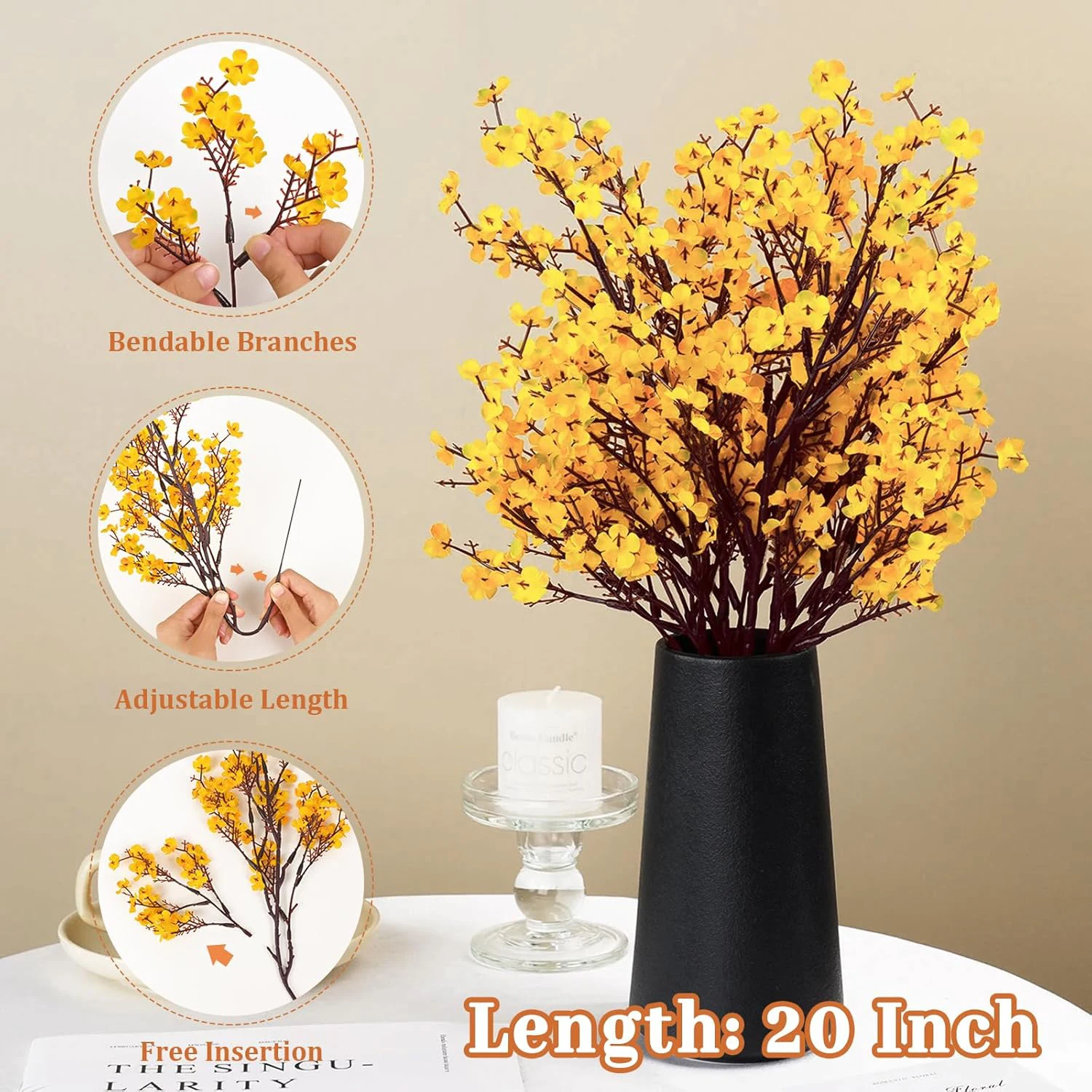 3Pcs Artificial Flowers Cherry Blossoms Gypsophila Fake Plants DIY Wedding Bouquet Vases Home Room Garden Gift Decor Faux Branch
3Pcs Artificial Flowers Cherry Blossoms Gypsophila Fake Plants DIY Wedding Bouquet Vases Home Room Garden Gift Decor Faux Branch