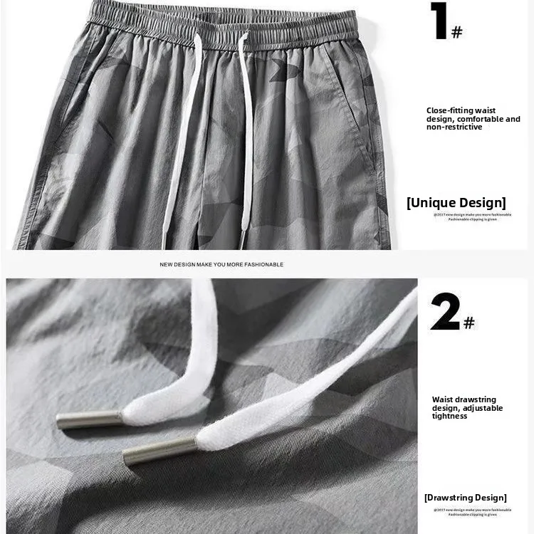 Summer Men's Ice Silk Thin Sports Pants Loose Cuffed Camouflage Wear Resistant Casual Trousers Trendy Long Pants Youth
Summer Men's Ice Silk Thin Sports Pants Loose Cuffed Camouflage Wear Resistant Casual Trousers Trendy Long Pants Youth