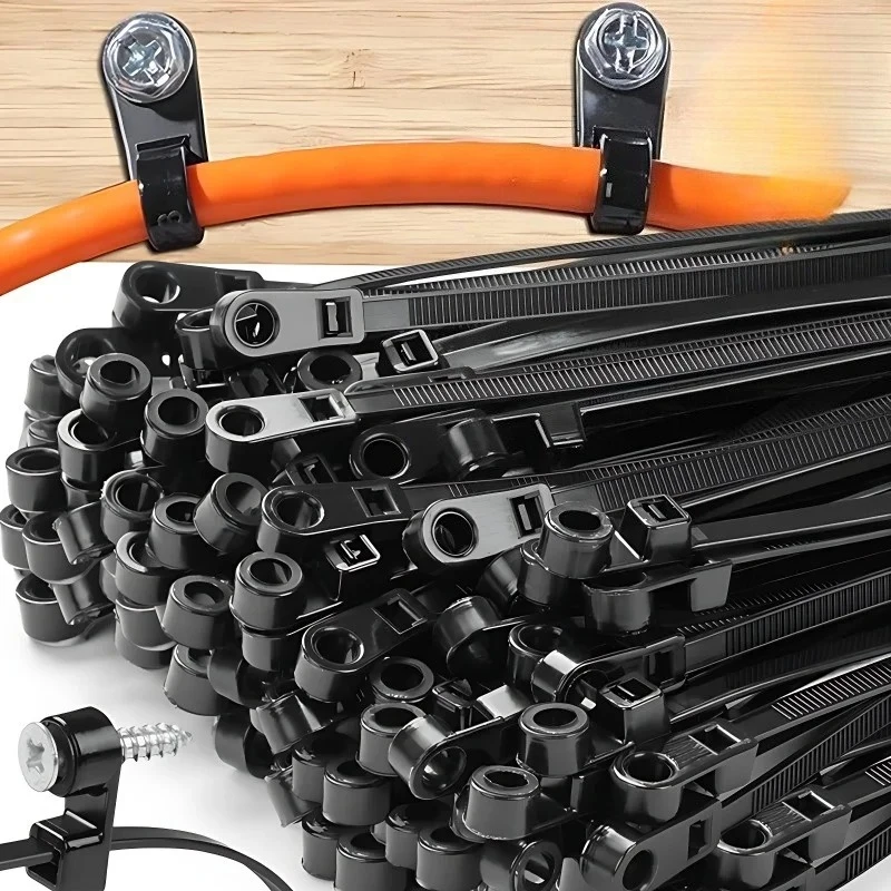 100PCS Screw Hole Cable Ties Reusable Fixed Nylon Cable Ties Self-locking Cord Ties Straps Fastening Loop Office Organizer
100PCS Screw Hole Cable Ties Reusable Fixed Nylon Cable Ties Self-locking Cord Ties Straps Fastening Loop Office Organizer