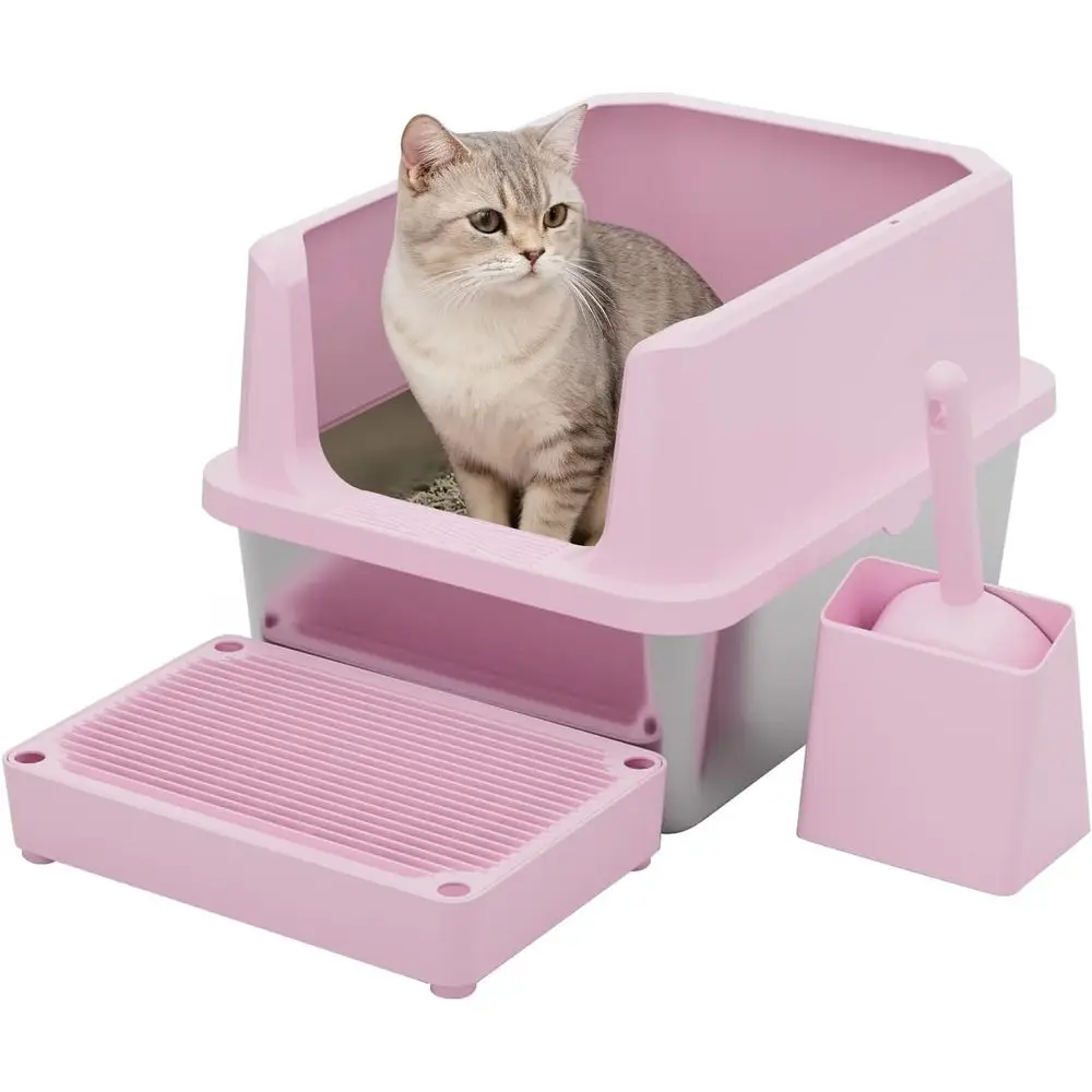 Extra-Large Stainless Steel Open-Top Litter Box with High Sides, Easy Clean, Non-Porous, Includes Scoop, Ideal for Bathroom or L
Extra-Large Stainless Steel Open-Top Litter Box with High Sides, Easy Clean, Non-Porous, Includes Scoop, Ideal for Bathroom or L