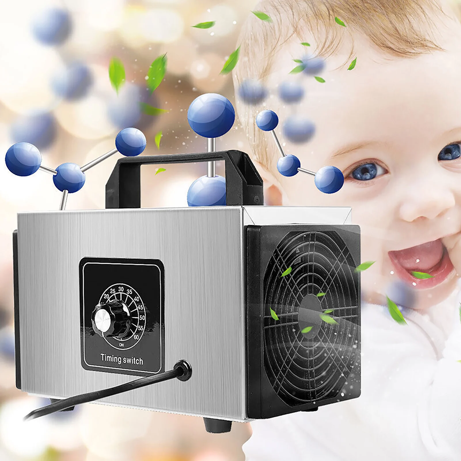 220V 60g/h Ozone Generator Portable Ozonizer Air Purifier Cleaner Sterilizer Treatment Removal Formaldehyde Ozone Machine
220V 60g/h Ozone Generator Portable Ozonizer Air Purifier Cleaner Sterilizer Treatment Removal Formaldehyde Ozone Machine