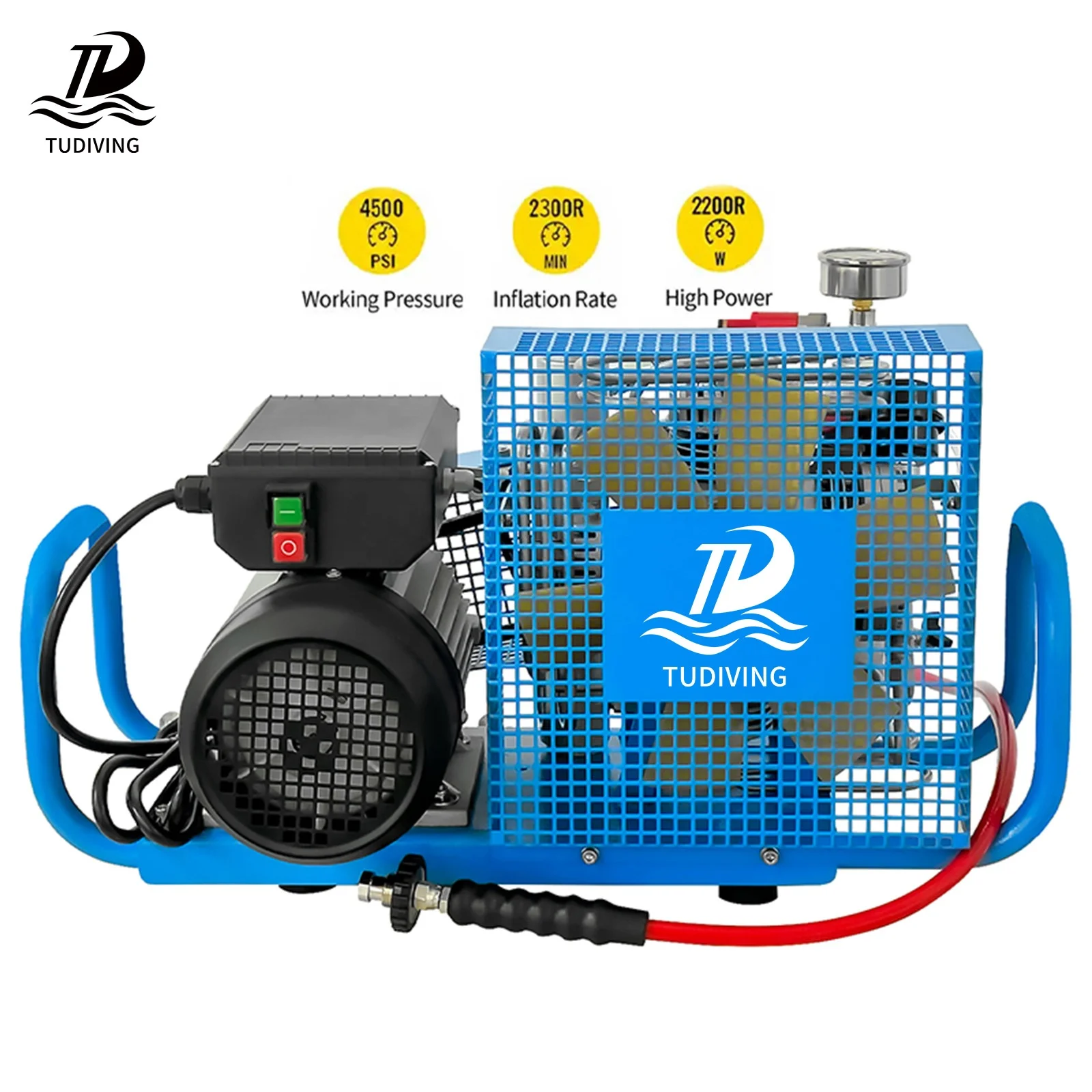 TUDIVING Auto Stop MCH-6 Four Cylinder 100LPM High Pressure 300bar 4500psi Breathing Snorkeling Air Compressor For Scuba Diving
TUDIVING Auto Stop MCH-6 Four Cylinder 100LPM High Pressure 300bar 4500psi Breathing Snorkeling Air Compressor For Scuba Diving