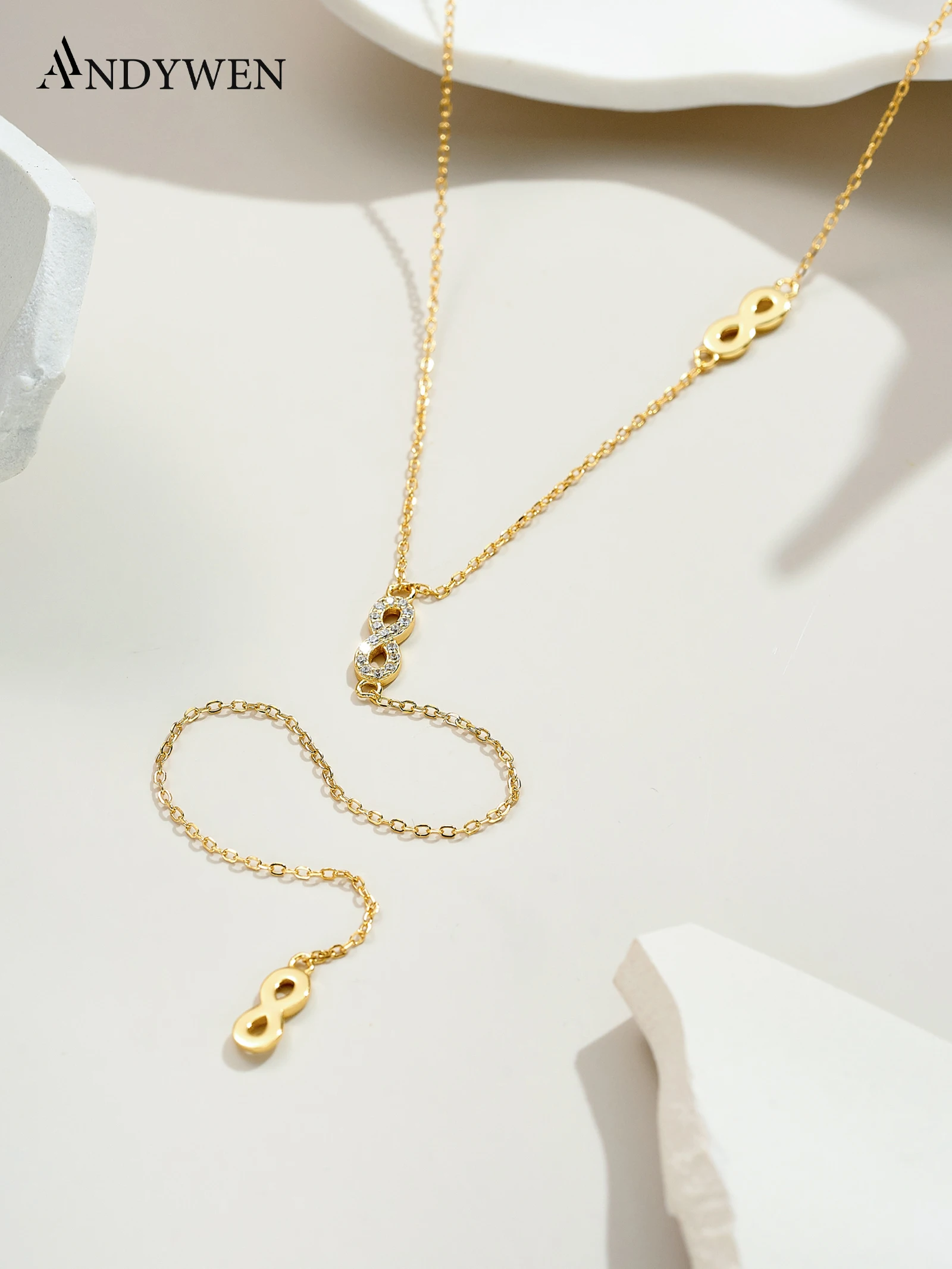 ANDYWEN 925 silver Y-shaped infinity symbol necklace, 5A zircon pendant, exquisitely layered romantic gift for your girlfriend
ANDYWEN 925 silver Y-shaped infinity symbol necklace, 5A zircon pendant, exquisitely layered romantic gift for your girlfriend
