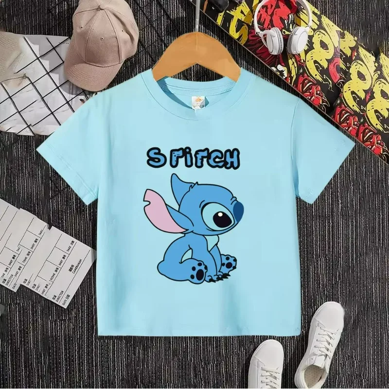 Детская футболка с мультяшным принтом Disney Stitch для мальчиков и девочек, топ с круглым вырезом из чистого хлопка
Детская футболка с мультяшным принтом Disney Stitch для мальчиков и девочек, топ с круглым вырезом из чистого хлопка