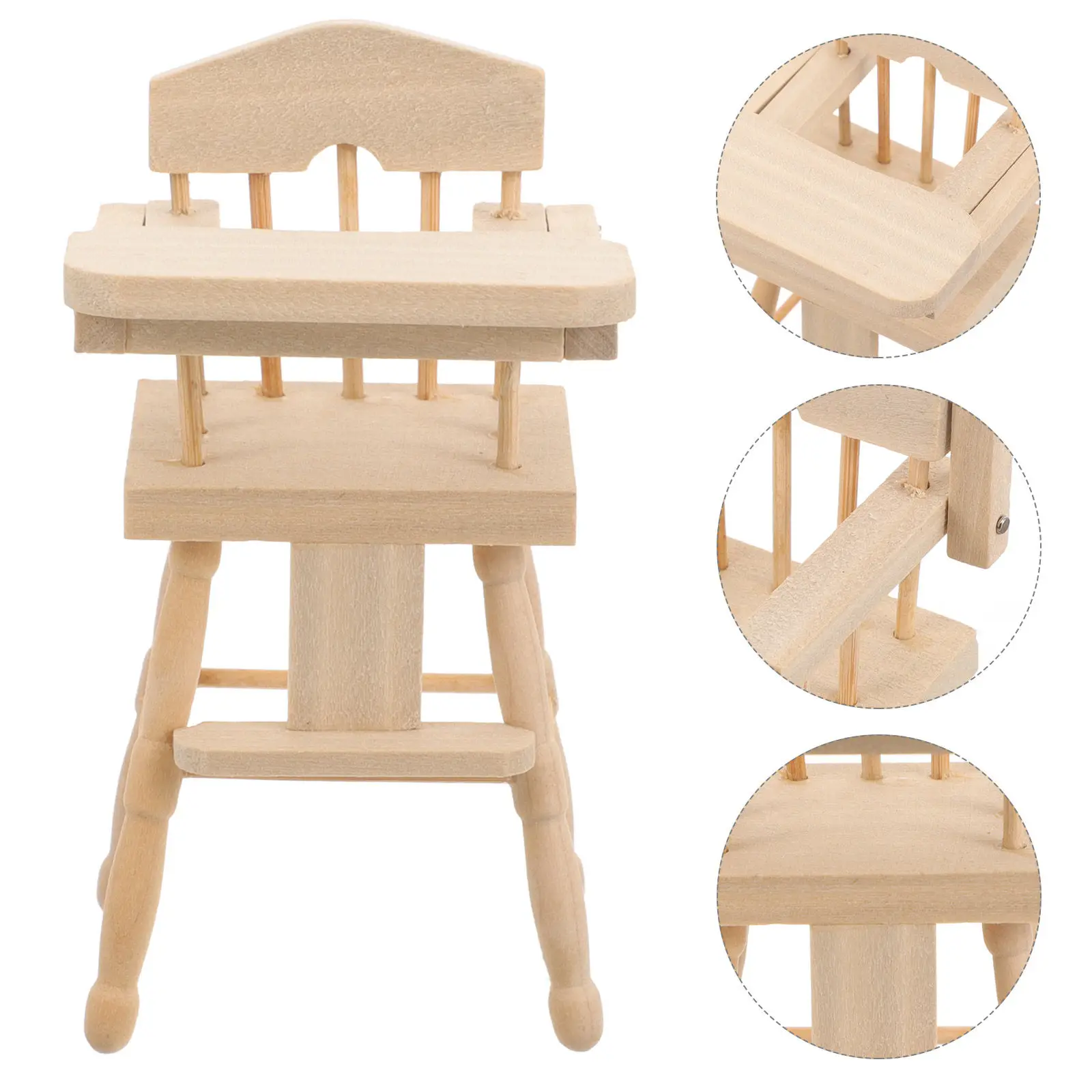 Miniature Wooden Highchair Furniture Realistic Compact Size Decorative Mini House Accessory Desktop Ornament Miniature Highchair
Miniature Wooden Highchair Furniture Realistic Compact Size Decorative Mini House Accessory Desktop Ornament Miniature Highchair