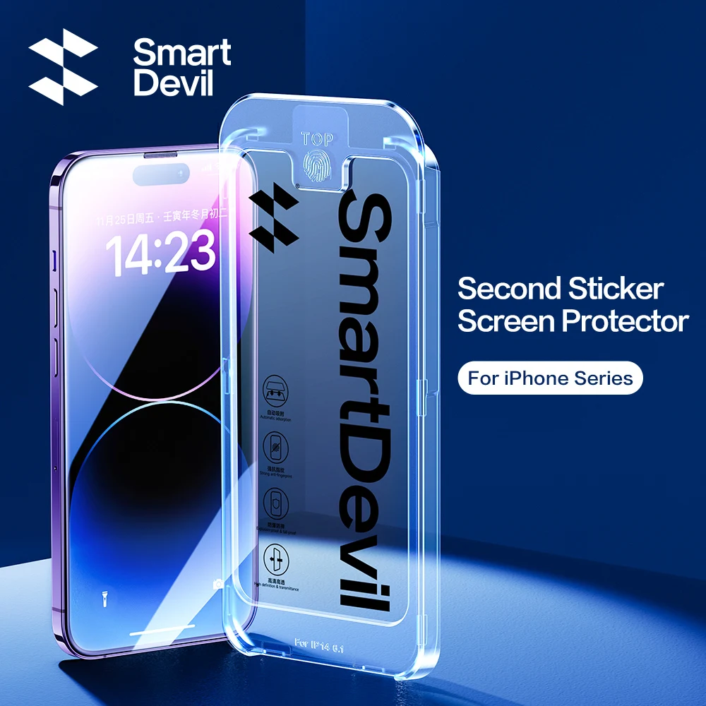 SmartDevil Full Cover One touch Screen Protector for iPhone 14 13 12Pro Max 11 Tempered Glass Edge to Edge Auto-Dust Removal Kit
SmartDevil Full Cover One touch Screen Protector for iPhone 14 13 12Pro Max 11 Tempered Glass Edge to Edge Auto-Dust Removal Kit