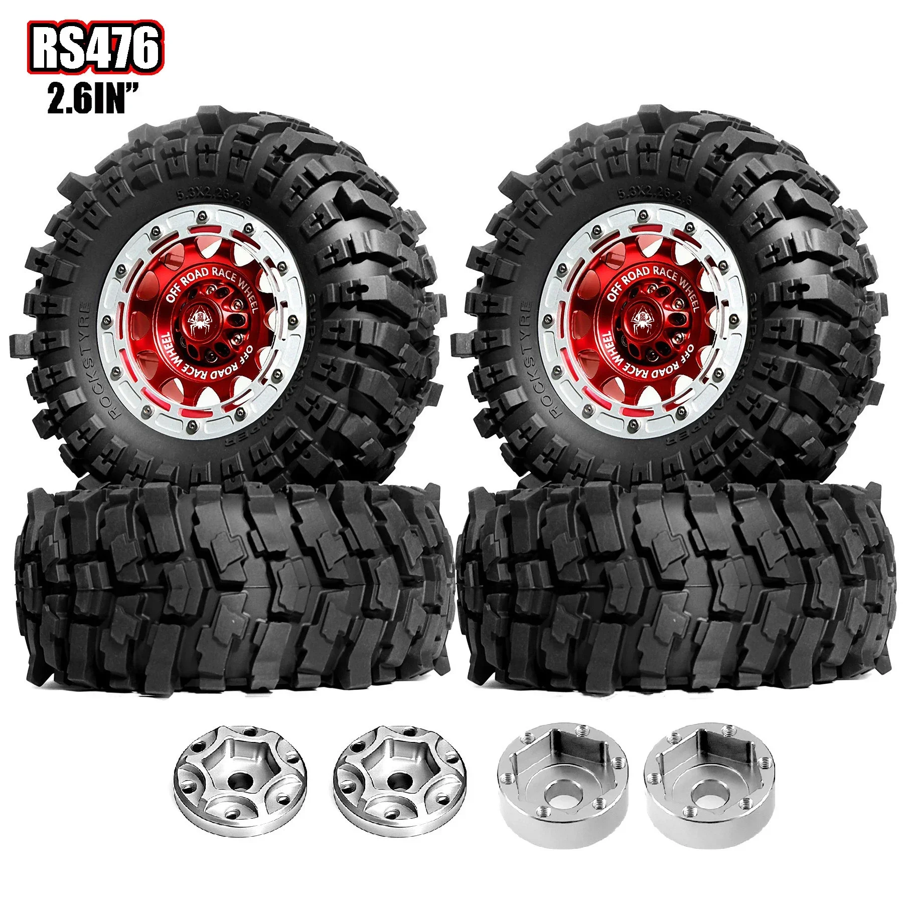 2.6'' RC metal Wheels and off-road climb Tires for 1/7 1/8 1/10 RC Crawler Car Axial RBX10 MJX H8H MK07 KM4
2.6'' RC metal Wheels and off-road climb Tires for 1/7 1/8 1/10 RC Crawler Car Axial RBX10 MJX H8H MK07 KM4