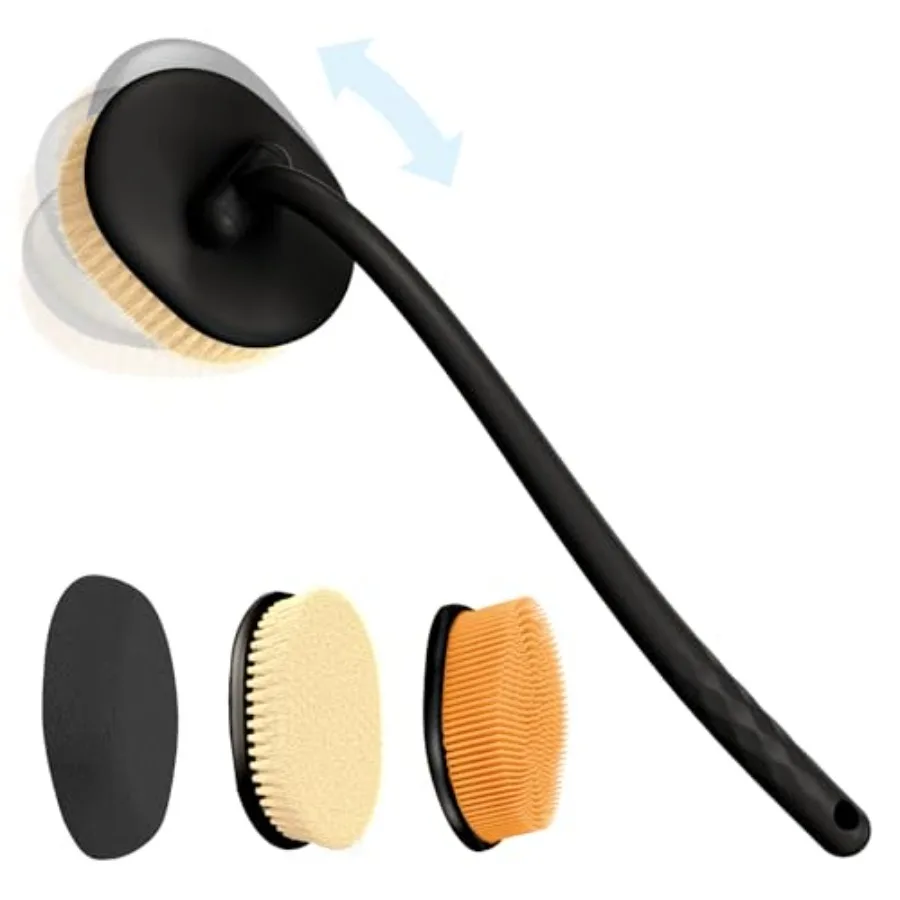 Flexible Up-Down Movement Back Scrubber for Shower for Men and Women 3 Detachable Back Brush Heads Includes Silicone Body Scrub
Flexible Up-Down Movement Back Scrubber for Shower for Men and Women 3 Detachable Back Brush Heads Includes Silicone Body Scrub