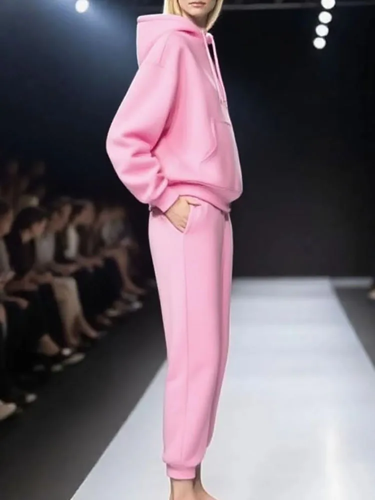 Повседневная женская одежда, однотонный спортивный костюм, осенняя толстовка с длинными рукавами и брюками, модный свободный комплект из двух предметов с карманами
Повседневная женская одежда, однотонный спортивный костюм, осенняя толстовка с длинными рукавами и брюками, модный свободный комплект из двух предметов с карманами