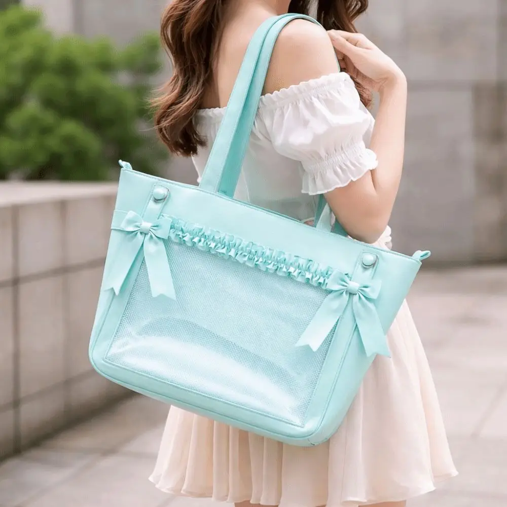 Large Capacity Bow Ita Shoulder Bag Clear Sweet Transparent Pocket Itabag Japanese Style Badge Display Shoulder Bag Woman
Large Capacity Bow Ita Shoulder Bag Clear Sweet Transparent Pocket Itabag Japanese Style Badge Display Shoulder Bag Woman