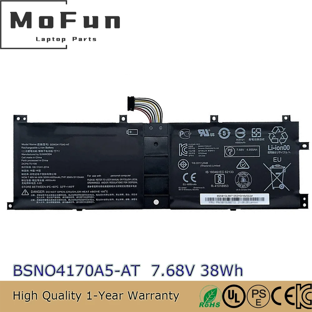 Original BSNO4170A5-AT 7.68V 38Wh Laptop Battery for Lenovo Miix 520 510 510-12IKB BSNO4170A5-LH LH5B10L67278
Original BSNO4170A5-AT 7.68V 38Wh Laptop Battery for Lenovo Miix 520 510 510-12IKB BSNO4170A5-LH LH5B10L67278