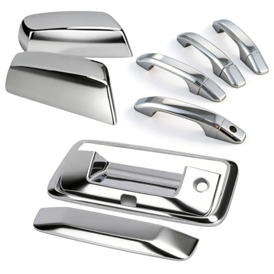 Chrome Door Handle Covers+Top Half Mirror Covers+Tailgate Cover with Camera Hole Compatible with Chevrolet Silverado GMC Sierra
Chrome Door Handle Covers+Top Half Mirror Covers+Tailgate Cover with Camera Hole Compatible with Chevrolet Silverado GMC Sierra