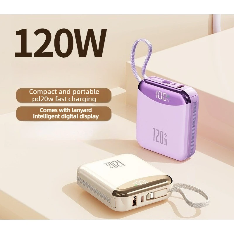 120 Вт, 10000 мАч, 20000 мАч, портативный аккумулятор для быстрой зарядки со встроенным кабелем Powerbank
120 Вт, 10000 мАч, 20000 мАч, портативный аккумулятор для быстрой зарядки со встроенным кабелем Powerbank