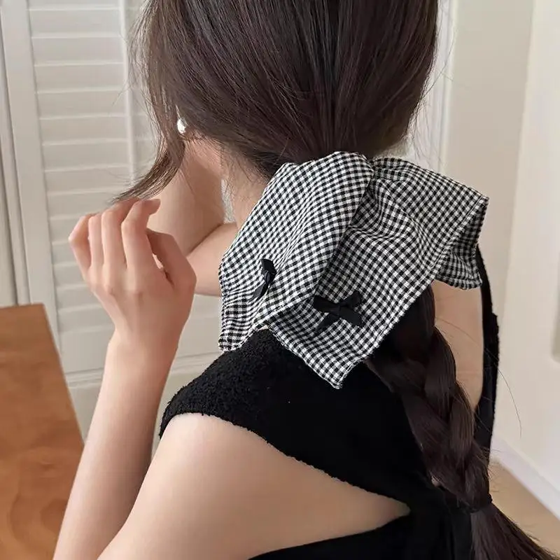 Retro Spring Grid Polka Dot Bow Square Scarf Hair Scrunchies Headband Women Temperament Hair Rope Female Rubber Band Headdress
Retro Spring Grid Polka Dot Bow Square Scarf Hair Scrunchies Headband Women Temperament Hair Rope Female Rubber Band Headdress