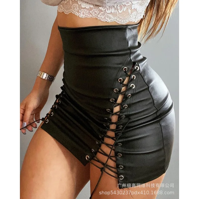 Women's Black High Waist Skinny PU Leather Skirt Side Lace Up Woman Fashion Clothes Female Sexy Skirts
Women's Black High Waist Skinny PU Leather Skirt Side Lace Up Woman Fashion Clothes Female Sexy Skirts