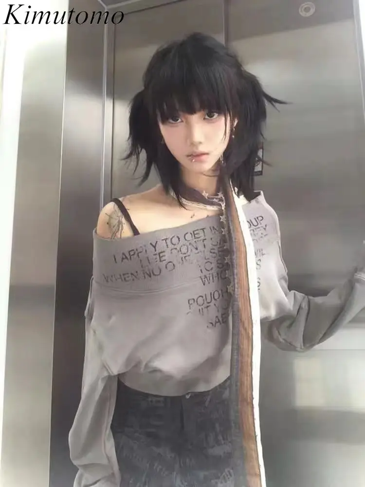 Женские свитшоты Kimutomo с вырезом на шее, открытыми плечами, принтом в стиле гранж, укороченные топы, женские худи с длинным рукавом в стиле Y2K и Harajuku
Женские свитшоты Kimutomo с вырезом на шее, открытыми плечами, принтом в стиле гранж, укороченные топы, женские худи с длинным рукавом в стиле Y2K и Harajuku