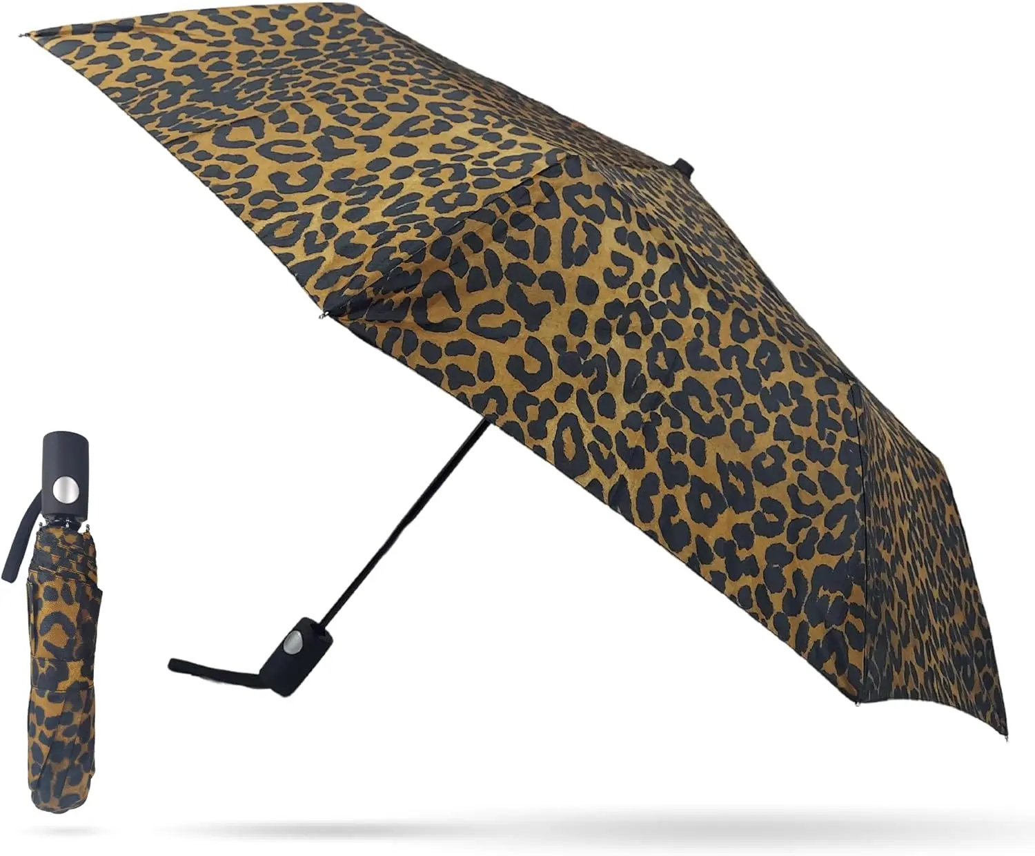 Compact Animal Print Umbrella for Rain and Sun 42” Coverage, Folding to 11 Inches | Water-Resistant, Wind & Rust Resistant,
Compact Animal Print Umbrella for Rain and Sun 42” Coverage, Folding to 11 Inches | Water-Resistant, Wind & Rust Resistant,