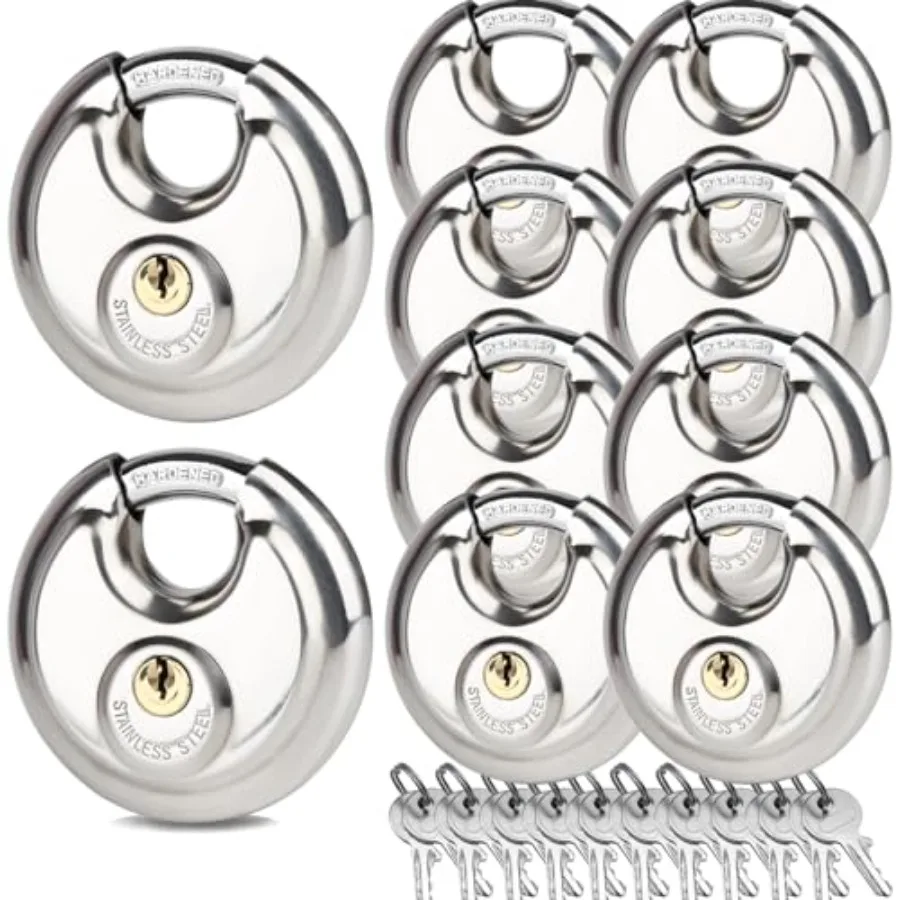 0 Disc Locks Keyed Alike, 2-3/4" 70mm Storage Locks for Storage Unit, Outdoor Waterproof Stainless Steel Padlocks for Storage L
0 Disc Locks Keyed Alike, 2-3/4" 70mm Storage Locks for Storage Unit, Outdoor Waterproof Stainless Steel Padlocks for Storage L