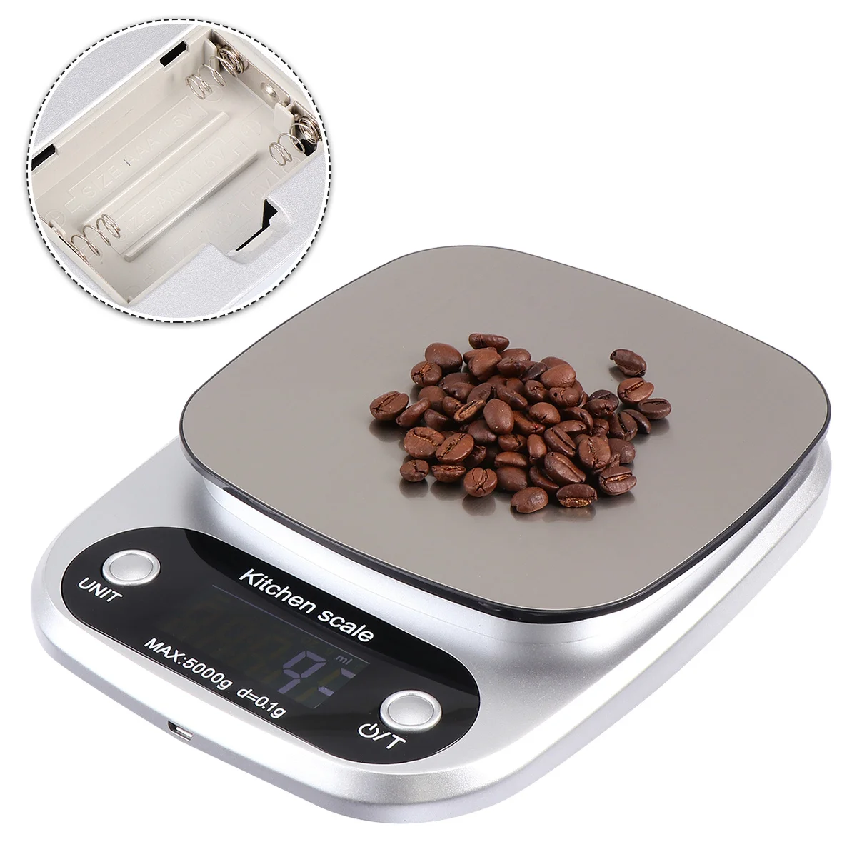 1Pcs Kitchen Scale Rechargeable Stainless Steel Digital Scale 5kg 0.1g Lightweight High Precision Food Weighing for Home
1Pcs Kitchen Scale Rechargeable Stainless Steel Digital Scale 5kg 0.1g Lightweight High Precision Food Weighing for Home
