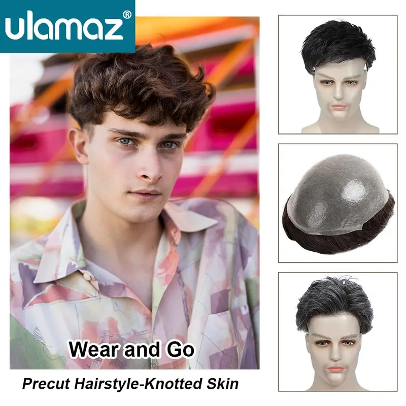Accept Precut Toupee Male Wig 0.04-0.06mm Knotted Full Skin Men's Capillary Prosthesis Human Hair System Natural Wigs For Men
Accept Precut Toupee Male Wig 0.04-0.06mm Knotted Full Skin Men's Capillary Prosthesis Human Hair System Natural Wigs For Men