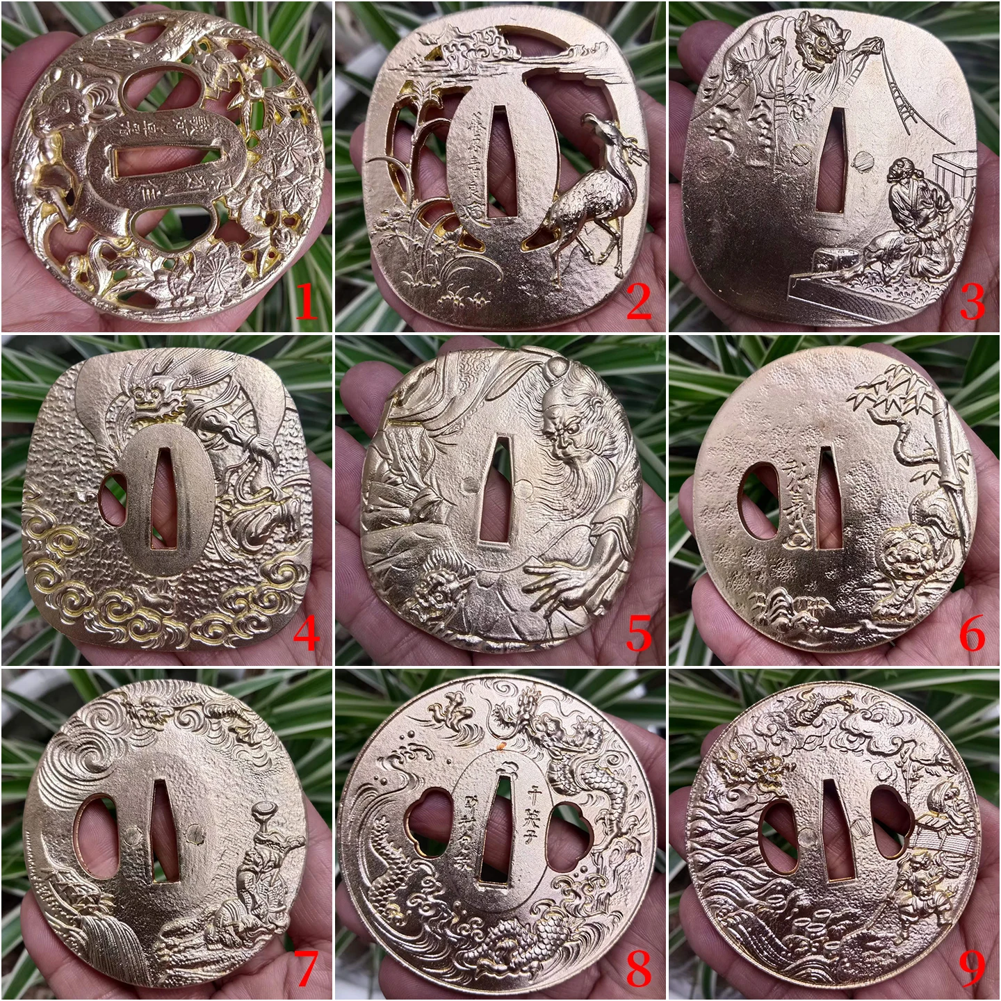 Solid Brass Japanese Tsuba Sword Guard Vintage Relief Engraved Samurai Katana Tsuba Traditional Ornamental Sword Fitting
Solid Brass Japanese Tsuba Sword Guard Vintage Relief Engraved Samurai Katana Tsuba Traditional Ornamental Sword Fitting