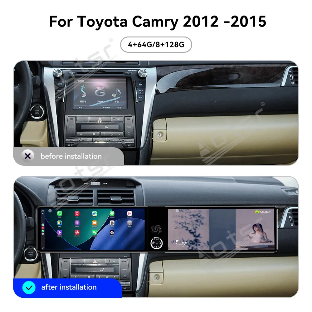 Чип Qualcomm, двойной 12,3-дюймовый Android для Toyota Camry 2012-2015, автомобильный радиоприемник, GPS-навигация, CarPlay HD-экран, мультимедийный головное устройство
Чип Qualcomm, двойной 12,3-дюймовый Android для Toyota Camry 2012-2015, автомобильный радиоприемник, GPS-навигация, CarPlay HD-экран, мультимедийный головное устройство
