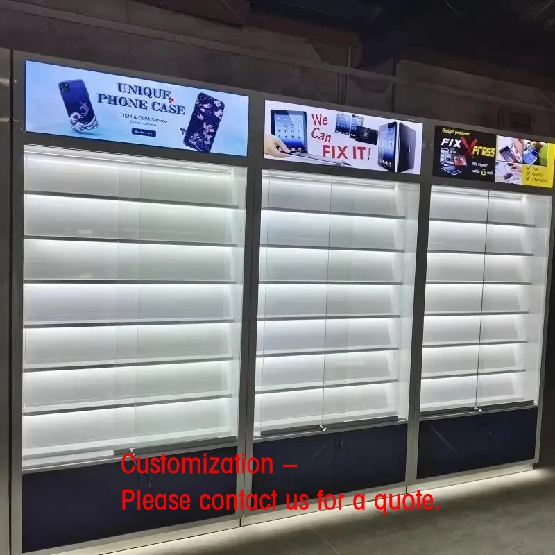 custom.Custom Cellphone Repair Shop Decoration Modern Mobile Phone Display Shelves LED Lighting Slat Wall Display High Quality
custom.Custom Cellphone Repair Shop Decoration Modern Mobile Phone Display Shelves LED Lighting Slat Wall Display High Quality