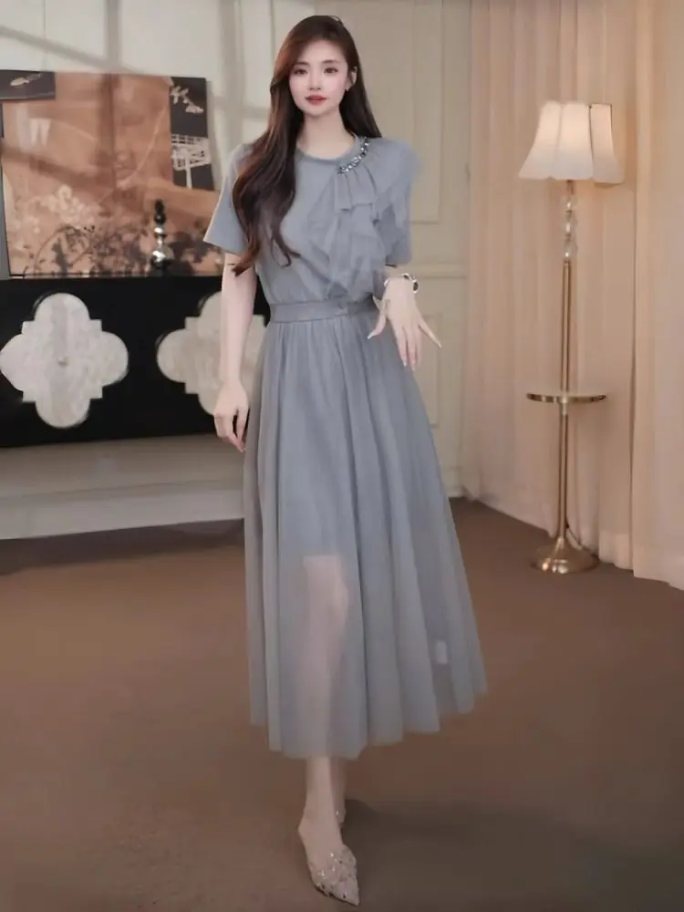plus Size Women's Fashionable Mesh Dress Set Loose Fit Summer Slimming Half Skirt Ensemble Casual High Waist Long Sleeve
plus Size Women's Fashionable Mesh Dress Set Loose Fit Summer Slimming Half Skirt Ensemble Casual High Waist Long Sleeve