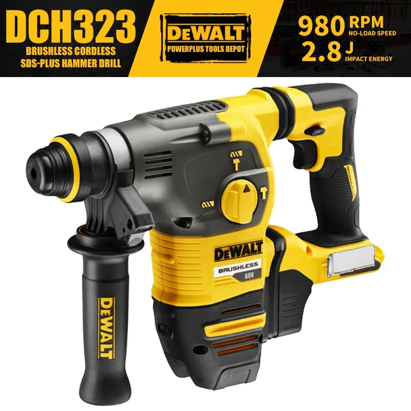 DEWALT DCH323 Беспроводная перфоратор SDS-Plus 28 мм 60 в XR FLEXVOLT электроинструменты 980 об/мин 2.8J
DEWALT DCH323 Беспроводная перфоратор SDS-Plus 28 мм 60 в XR FLEXVOLT электроинструменты 980 об/мин 2.8J